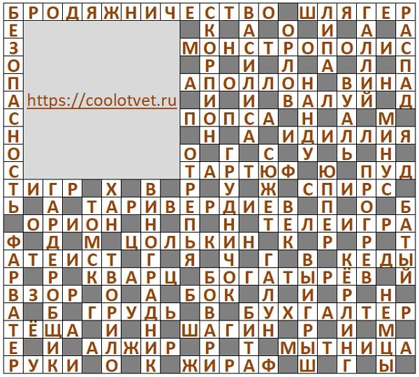 Ответы на Кроссворд АиФ №29 2024 год