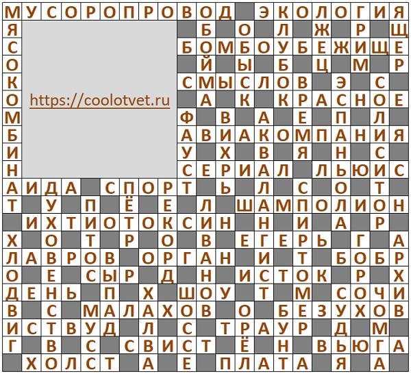 Ответы на Кроссворд АиФ №32 2024 год
