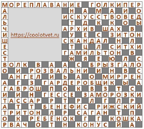 Ответы на Кроссворд АиФ №34 2024 год