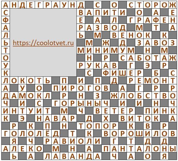 Ответы на Кроссворд АиФ №50 2024 год