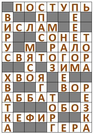 Ответы на Сканворд АиФ №52 2024 год
